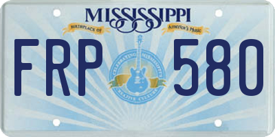 MS license plate FRP580