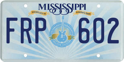 MS license plate FRP602