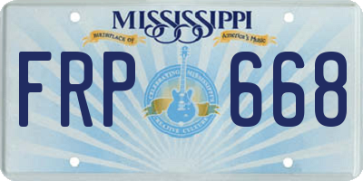 MS license plate FRP668