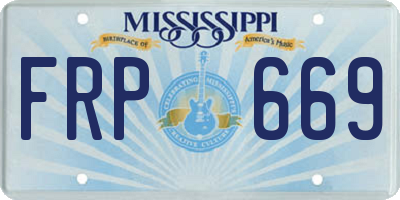 MS license plate FRP669