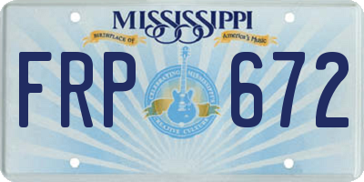 MS license plate FRP672