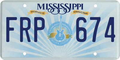 MS license plate FRP674