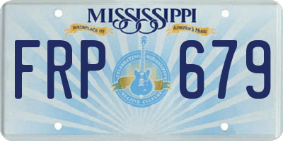 MS license plate FRP679