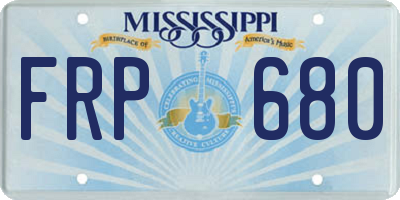 MS license plate FRP680