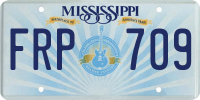 MS license plate FRP709