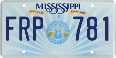 MS license plate FRP781
