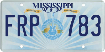 MS license plate FRP783