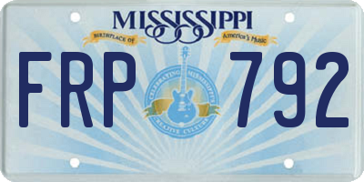 MS license plate FRP792