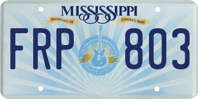 MS license plate FRP803