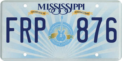 MS license plate FRP876
