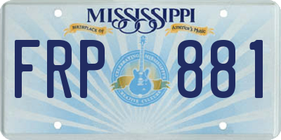 MS license plate FRP881
