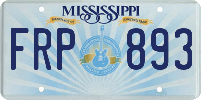 MS license plate FRP893