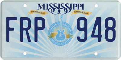 MS license plate FRP948
