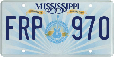 MS license plate FRP970