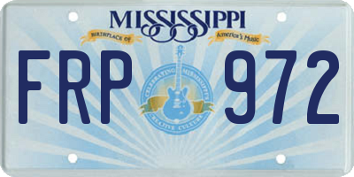 MS license plate FRP972