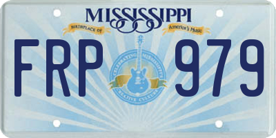 MS license plate FRP979
