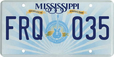 MS license plate FRQ035