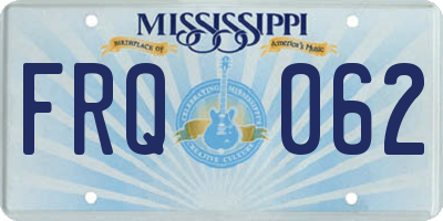 MS license plate FRQ062