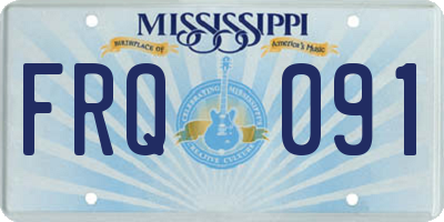 MS license plate FRQ091