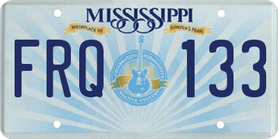MS license plate FRQ133