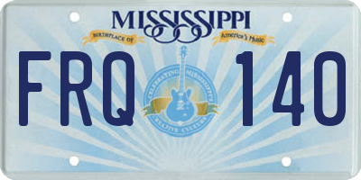 MS license plate FRQ140