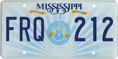 MS license plate FRQ212