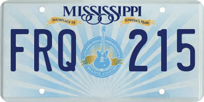 MS license plate FRQ215