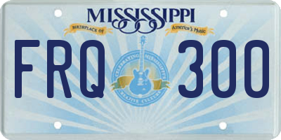 MS license plate FRQ300