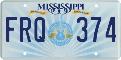 MS license plate FRQ374