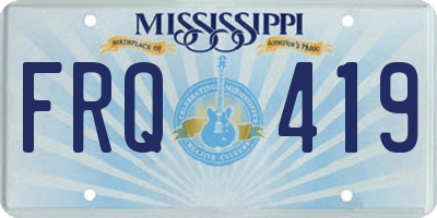 MS license plate FRQ419