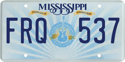 MS license plate FRQ537