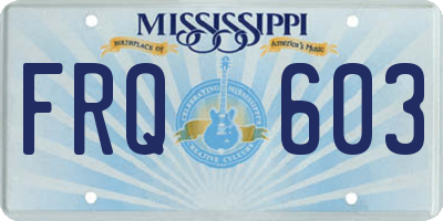 MS license plate FRQ603