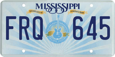 MS license plate FRQ645