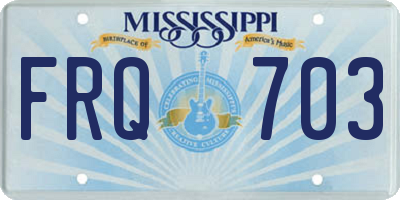 MS license plate FRQ703