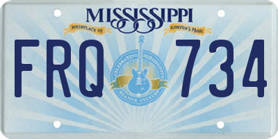 MS license plate FRQ734