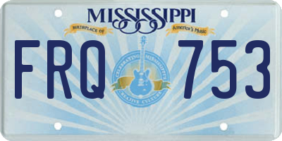 MS license plate FRQ753