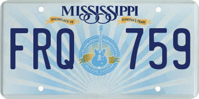 MS license plate FRQ759