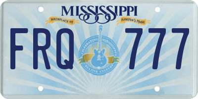 MS license plate FRQ777