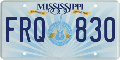 MS license plate FRQ830