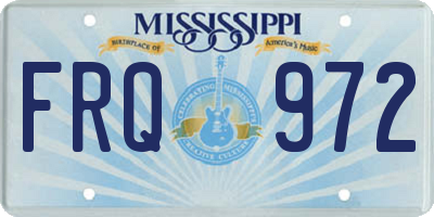 MS license plate FRQ972