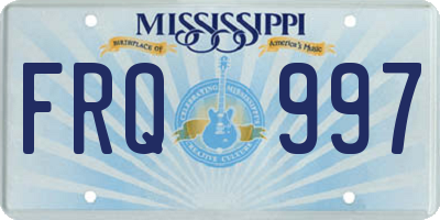 MS license plate FRQ997