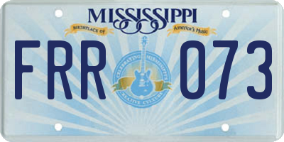 MS license plate FRR073