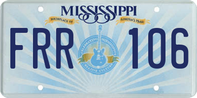 MS license plate FRR106
