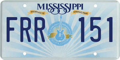 MS license plate FRR151