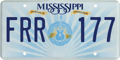 MS license plate FRR177