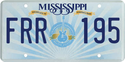 MS license plate FRR195