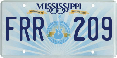 MS license plate FRR209