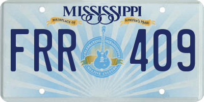 MS license plate FRR409