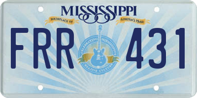 MS license plate FRR431