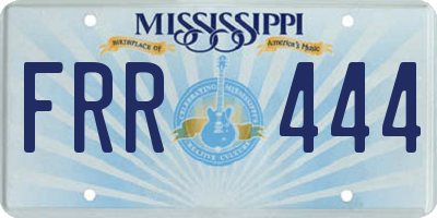 MS license plate FRR444